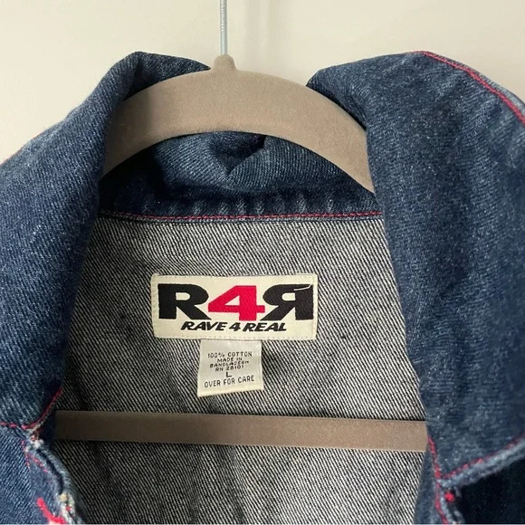 rave 4 real contrast stitch denim jacket - Picture 7 of 10